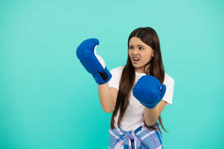 failure. punching gloves. unhappy failed kid boxer. fight for success. confident childの写真素材