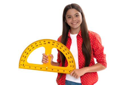algebra and geometry. kid study math. measure the size. trigonometry stationery.の写真素材