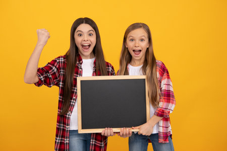 kids presenting novelty information. childhood education. copy space for announcement.の写真素材