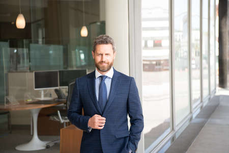 professional ceo. confident businessman wear tie. mature businessperson in formalwearの写真素材