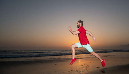 runner feel freedom. hurry up. endurance and stamina. sprinter. copy space. sport athleteの写真素材