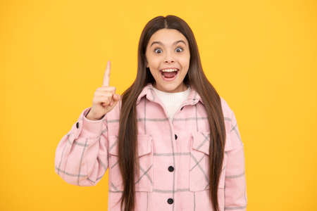 inspired with idea. kid casual style. tween child wear plaid shirt. chequered flannel jacket.の写真素材