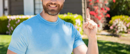 inspired with idea. real estate agent at house for sale. realtor welcoming visitors.の写真素材