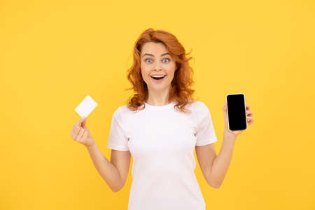 woman pay in online banking. shopping at home. cyber monday. fast payment. surprised girl