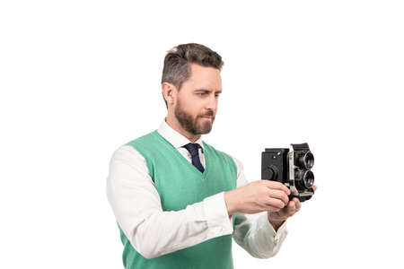 photoshoot. photographic work. taking pictures. male photographer.の写真素材