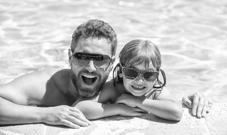 daddy with kid boy on spa resort. summer holidays weekend at family day.の写真素材