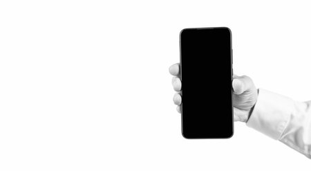 smartphone scree isolated on white. new app. product proposal. advertisement presentation.の写真素材