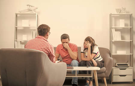 family couple with relationship problems at psychologist, therapy