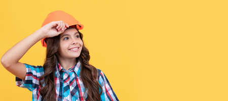 improve your childhood. future engineer. workers day. making repairs. cheerful teen girl. Child...