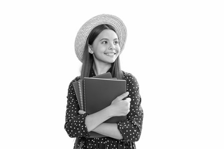 teenage student. high school education. schoolgirl with copybook.