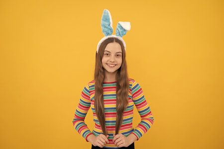 it is sunday. child in rabbit costume. time for fun. adorable kid wearing funny hare ears.