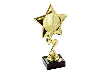 Gold award isolated on white backgroundの写真素材