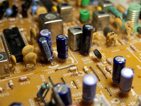 close-up view of pcb tv