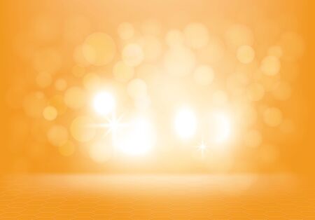 Vector golden yellow abstract background with bright flashes, light rays, bokeh effect and honeycomb textureのイラスト素材