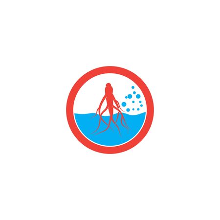 Ginseng Wave Logo Template vector symbol natureのイラスト素材