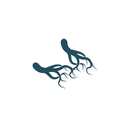 Ginseng Wave Logo Template vector symbol natureのイラスト素材