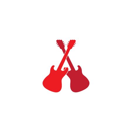 Guitar  Wave Logo Template vector symbol natureのイラスト素材