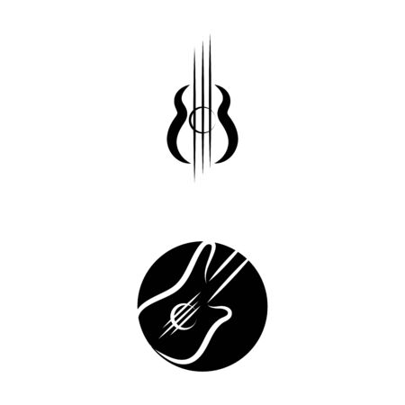 Guitar icon Vector Illustration design Logo templateのイラスト素材