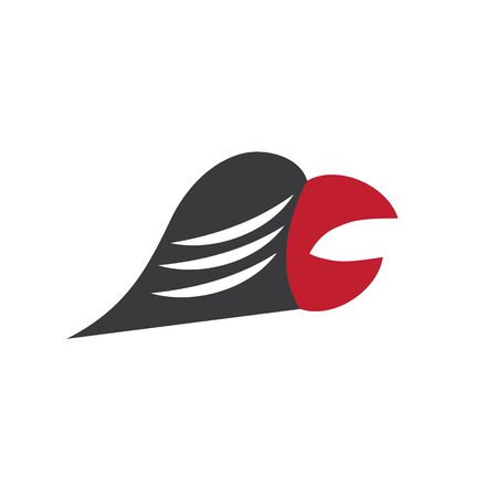 Falcon eagle birdWave Logo Template vector symbol natureのイラスト素材