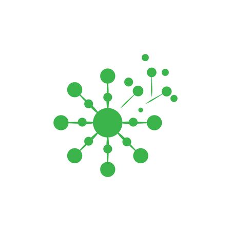Dandelion Flower Wave Logo Template vector symbol natureのイラスト素材