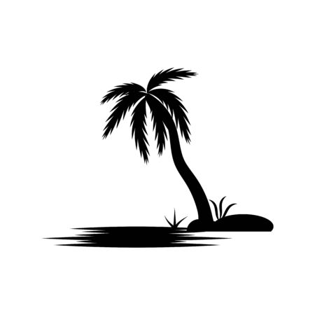 Palm tree summer logo template vector illustrationのイラスト素材