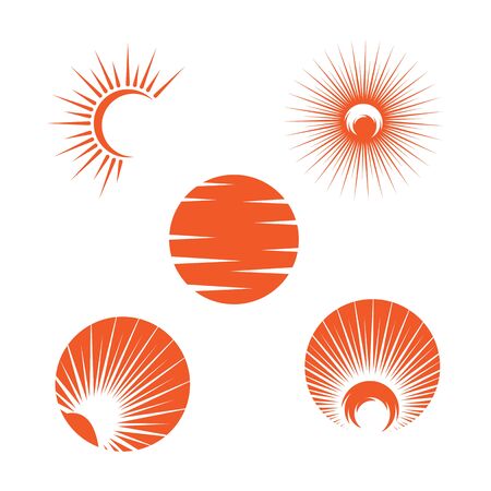 Set Sun icon Vector Illustration design Logo templateのイラスト素材