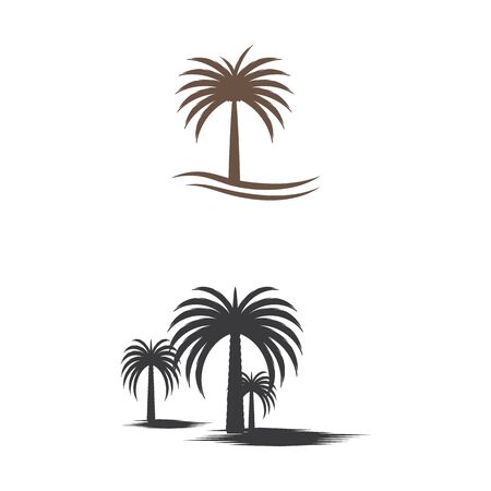 Dates tree Wave Logo Template vector symbol natureのイラスト素材