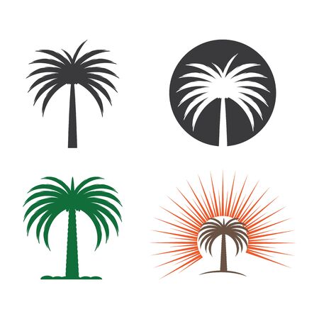 Set Dates tree Wave Logo Template vector symbol natureのイラスト素材