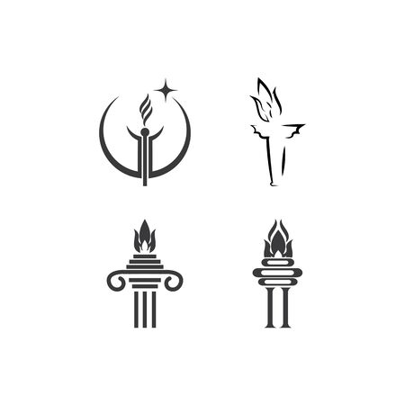 Set Torch  Logo Template vector symbol natureのイラスト素材