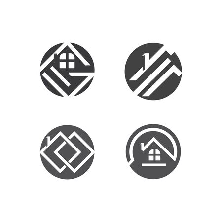 Set Property and Construction Logo Template vector symbol natureのイラスト素材