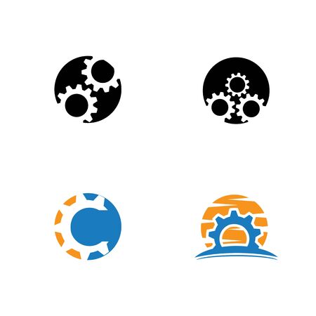 Set gear icon logo vector icon illustrationのイラスト素材