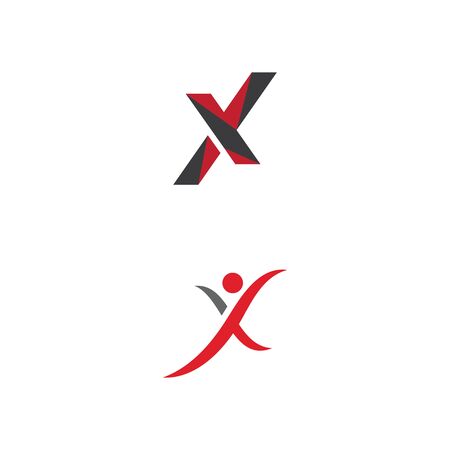 X Letter Logo Template vector icon illustration designのイラスト素材