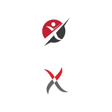 X Letter Logo Template vector icon illustration designのイラスト素材