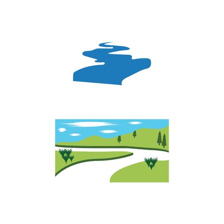 River vector icon illustration designのイラスト素材