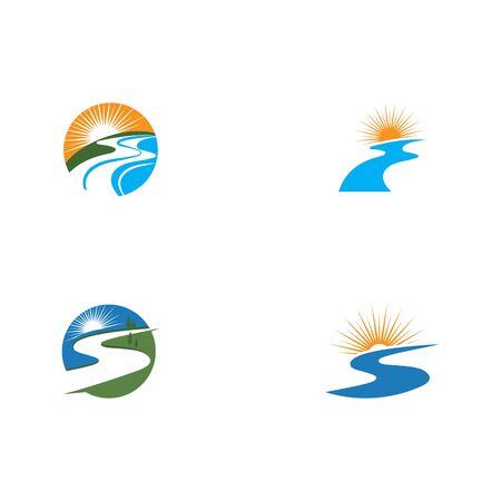Set River vector icon illustration designのイラスト素材