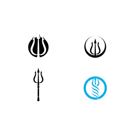 Set Trident Logo Template vector icon illustration designのイラスト素材