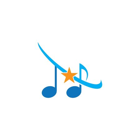 Music note Logo Template vector symbol natureのイラスト素材
