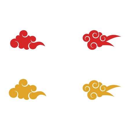 Set Chinese clouds Logo Template vector symbol natureのイラスト素材