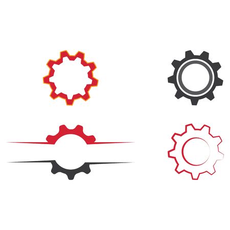 Set Gear Logo Template vector icon illustration designのイラスト素材