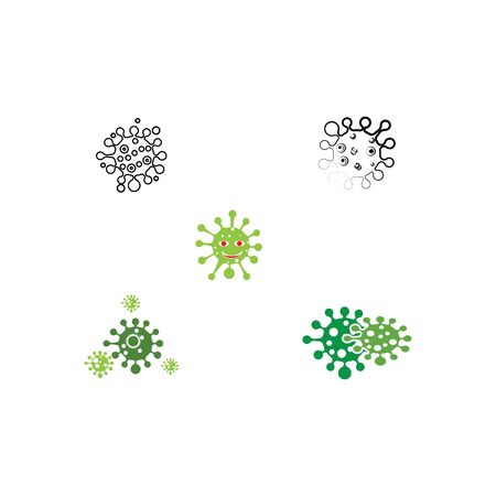 Set Virus Logo Template vector symbol natureのイラスト素材