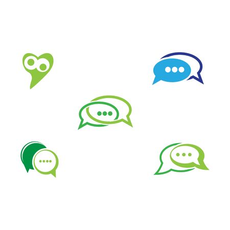Set Chat Logo Template vector symbol natureのイラスト素材