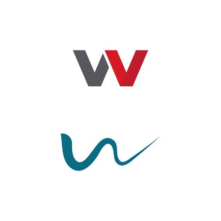 W Letter Logo Template vector illustration designのイラスト素材