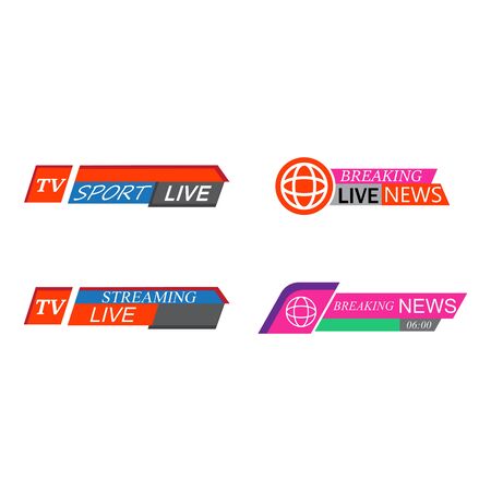 Set  Tv news bars  headlin or lower third templateのイラスト素材