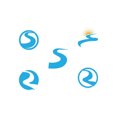 Set River vector icon illustration designのイラスト素材
