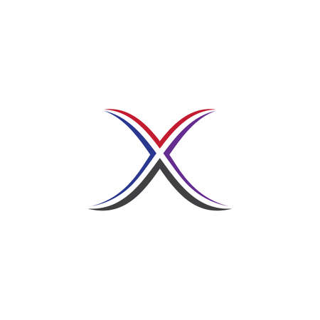 X Letter Logo Template vector icon illustration designのイラスト素材