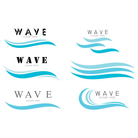 Set Waves Logo Template vector symbol natureのイラスト素材