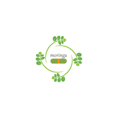 Moringa leaf Logo Template vector symbol natureのイラスト素材