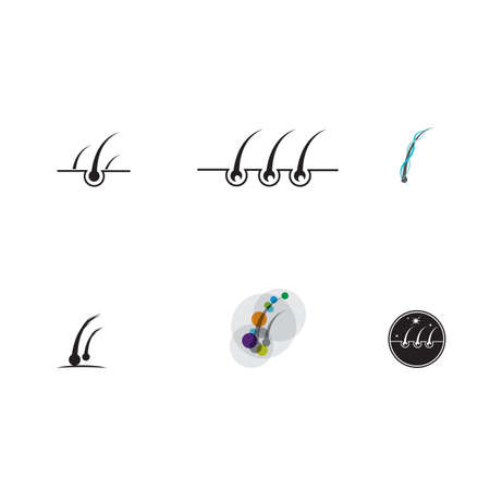 Set Follicle Hair treatment logo vector icon templateのイラスト素材