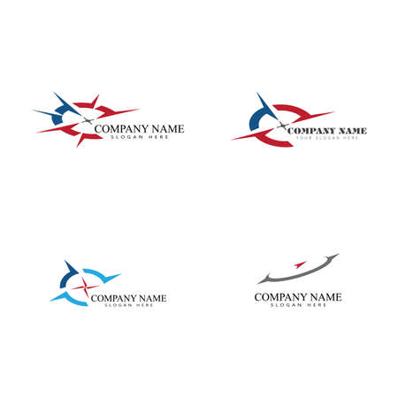 Set Compass Logo Template vector icon illustration designのイラスト素材