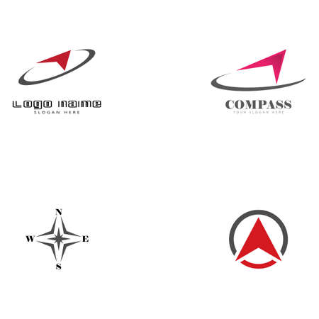 Set Compass Logo Template vector icon illustration designのイラスト素材